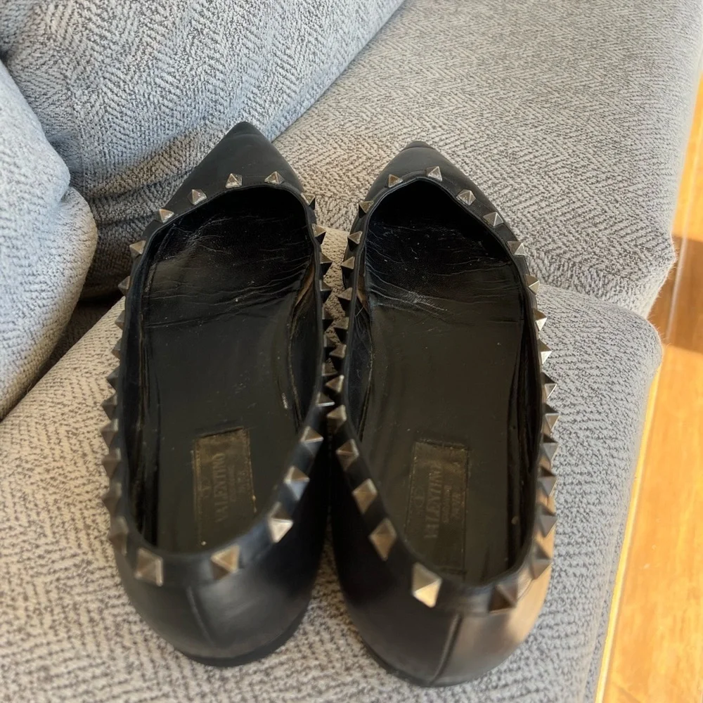 Rockstud Pointed Toe Ballerina Flat - Picture 4 of 15